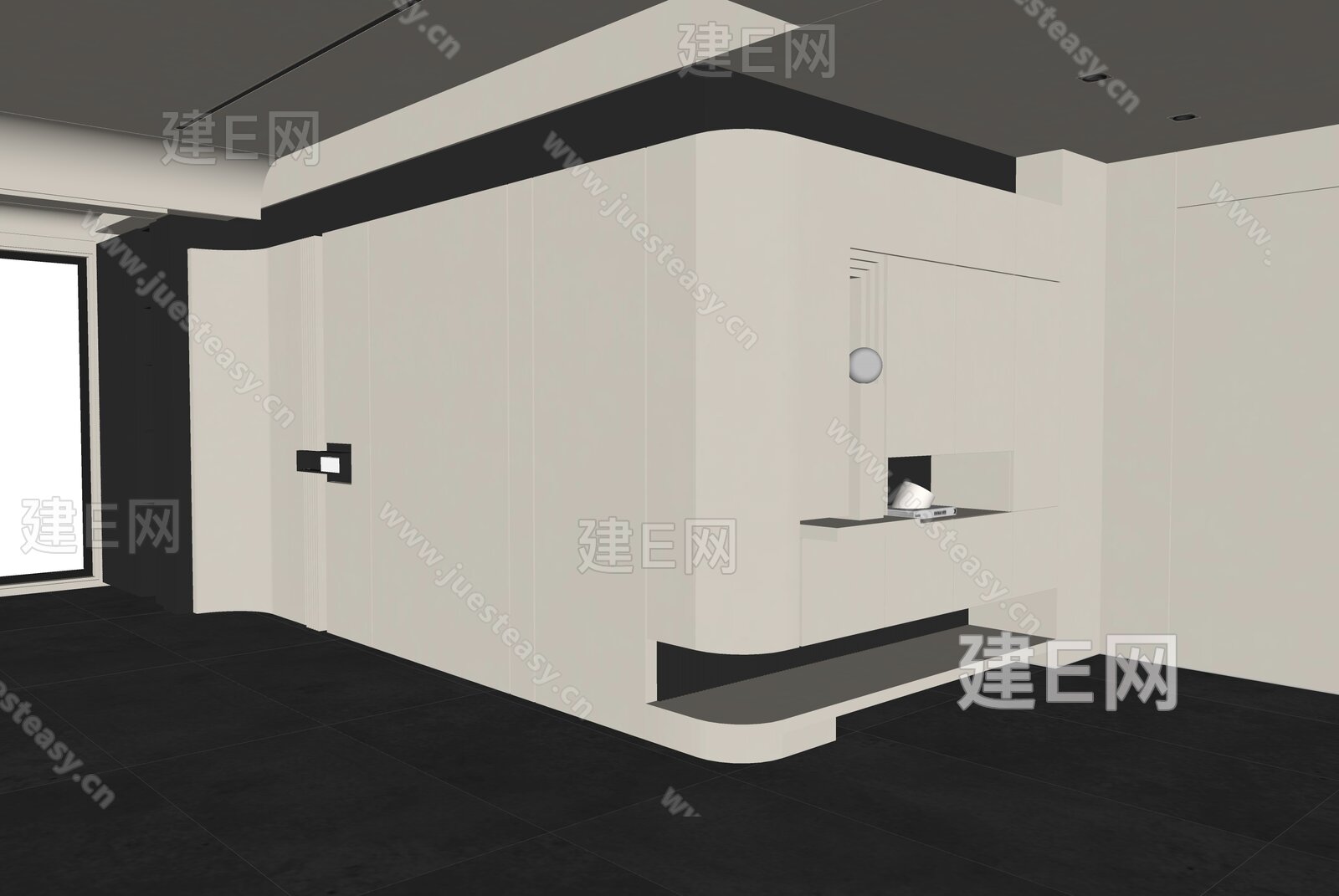 现代极简玄关模型SU模型下载[ID:114120605]_建e网su模型