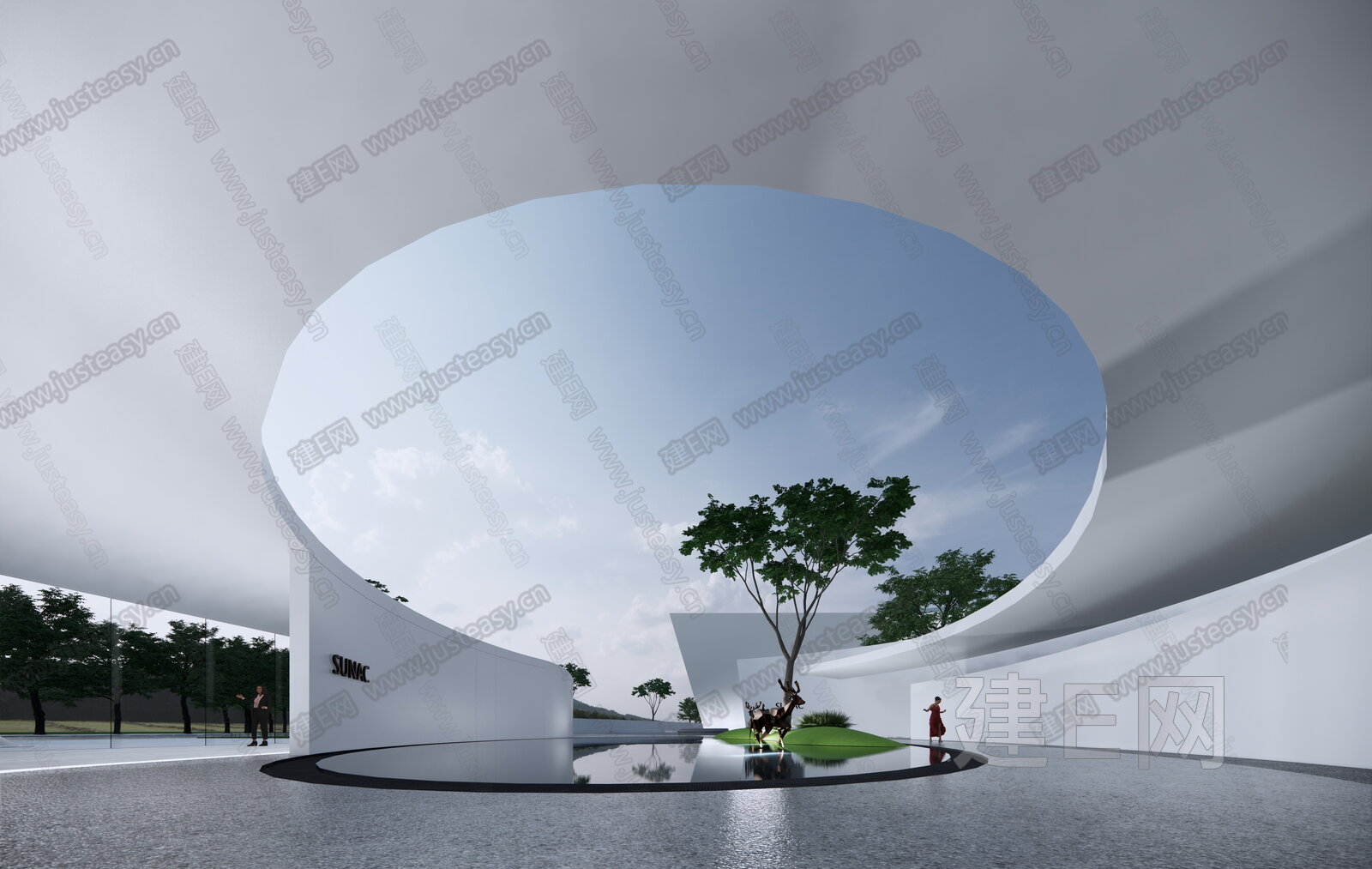 现代艺术生活馆展览馆美术馆模型SU模型下载[ID:114775812]_建e网su模型