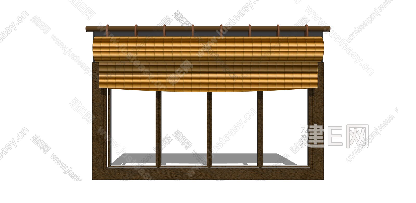 现代百叶帘 竹帘 卷帘 窗帘模型SU模型下载[ID:116021062]_建e网su模型