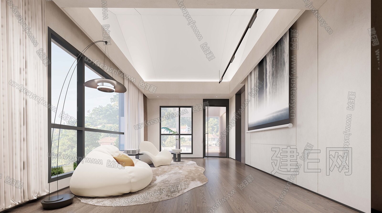 现代简约户内活动休闲室模型SU模型下载[ID:109074354]_建e网su模型