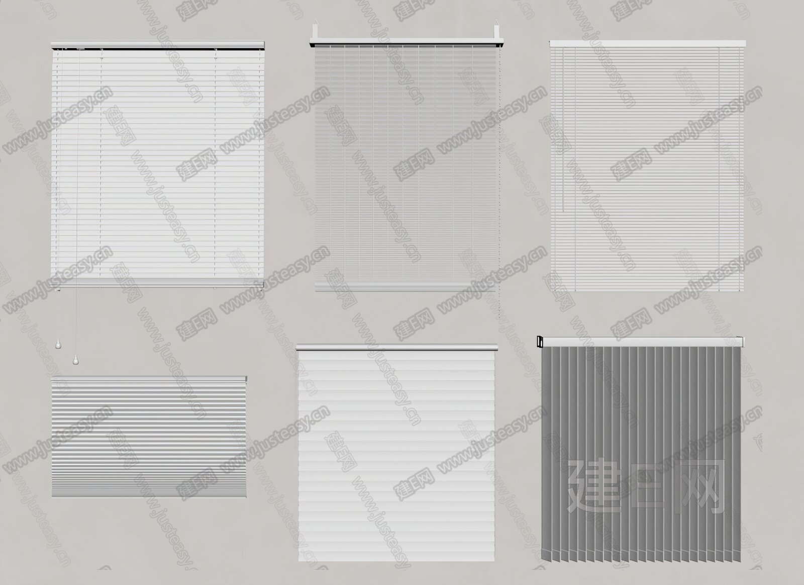 现代百叶帘模型SU模型下载[ID:105076265]_建e网su模型