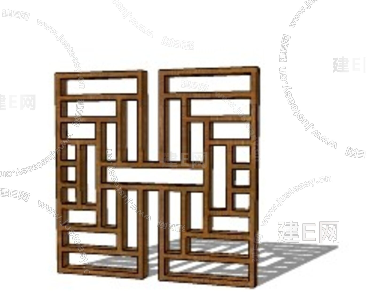 格栅花格木栅模型SU模型下载[ID:102127165]_建e网su模型