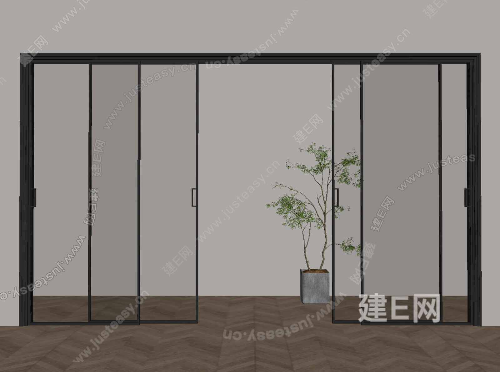 现代长虹玻璃门 渐变门 移门 厨房门 模型SU模型下载[ID:103503493]_建e网su模型