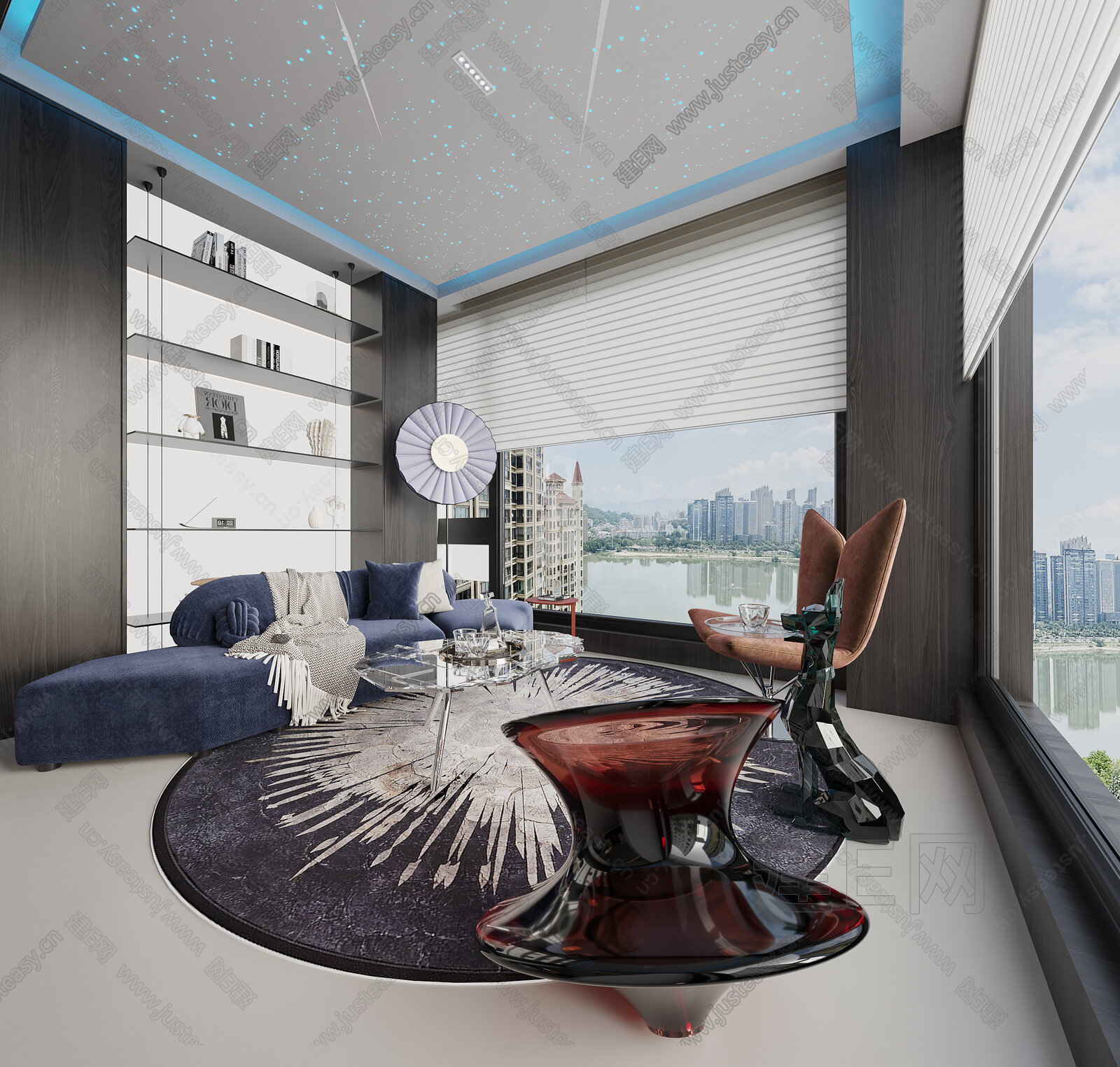 现代休闲室 沙发茶几组合 单人沙发 模型SU模型下载[ID:113530373]_建e网su模型