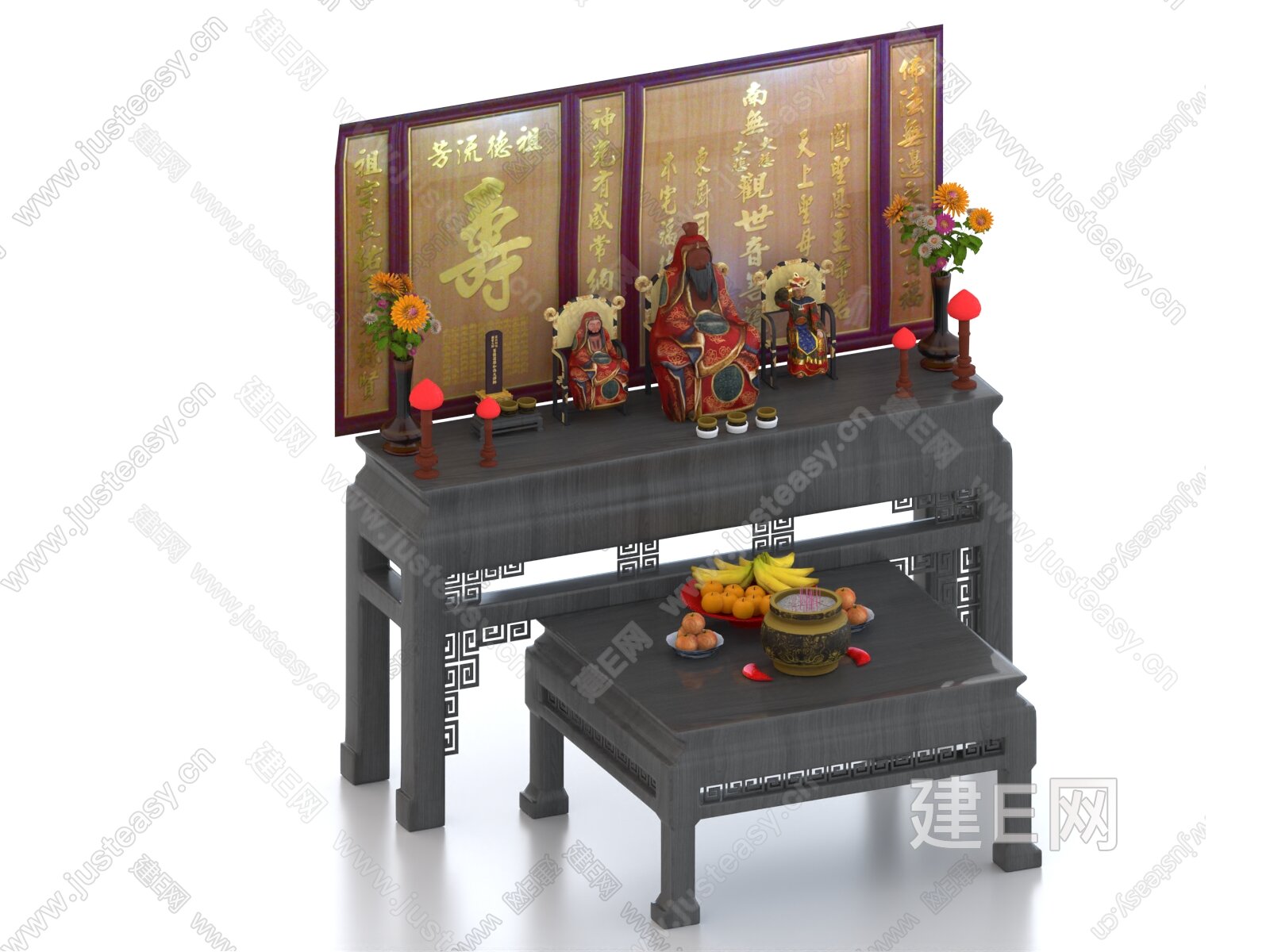 神龛 神位 灵位模型SU模型下载[ID:106125584]_建e网su模型