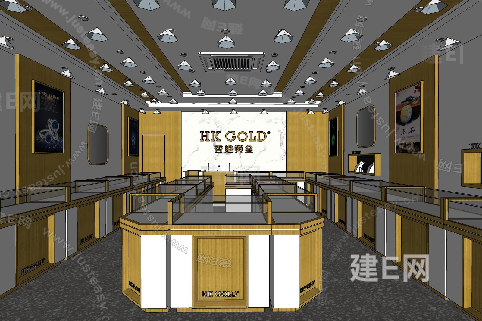 珠宝店SU模型02模型SU模型下载[ID:113792526]_建e网su模型
