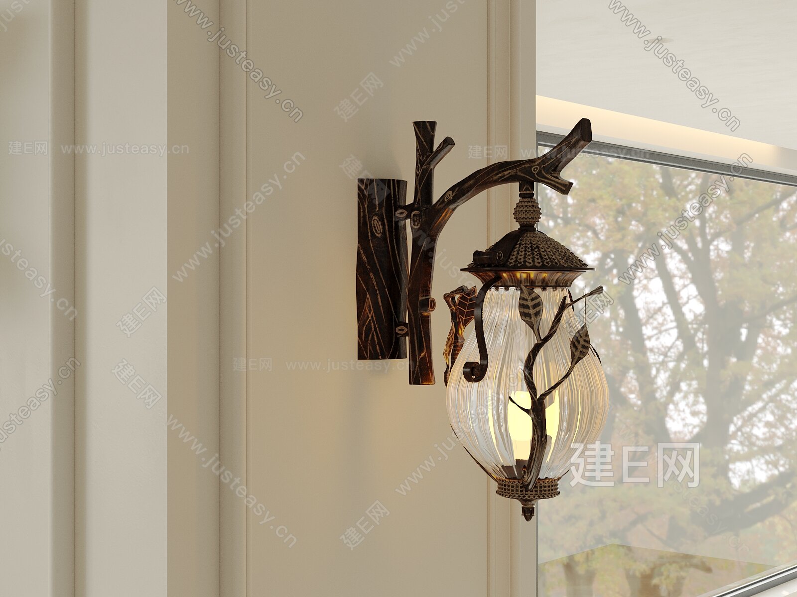 复古壁灯模型SU模型下载[ID:109795010]_建e网su模型