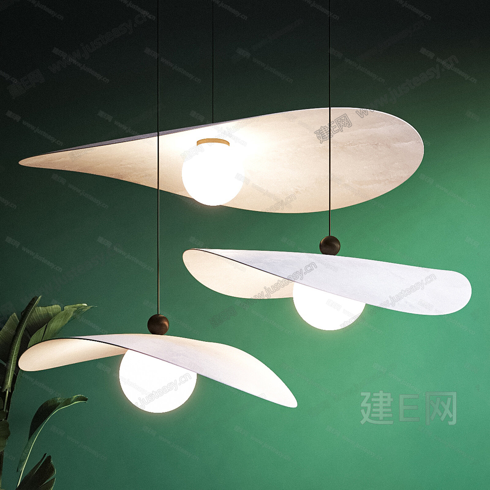 West Elm 现代圆形吊灯模型SU模型下载[ID112875015]_建e网su模型