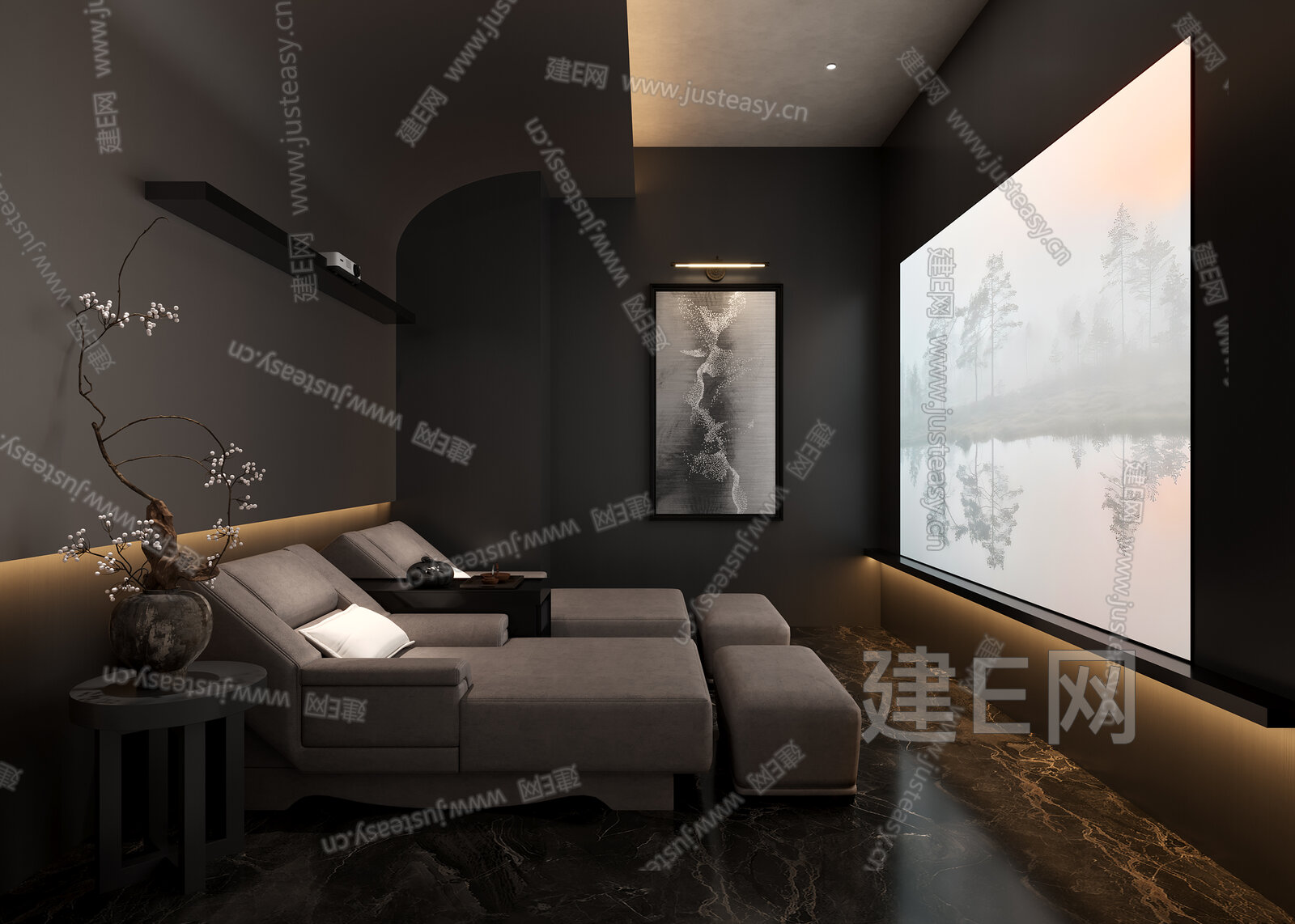 新中式洗浴中心 足疗包间3d模型下载[ID:117006526]_建e网3d模型