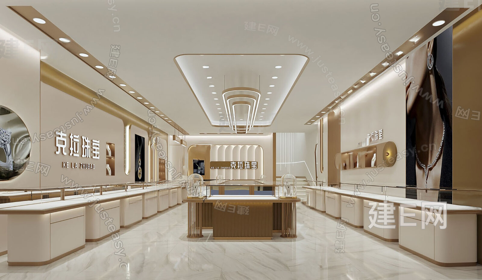 现代轻奢珠宝店 珠宝店 轻奢珠宝店 模型SU模型下载[ID:102390159]_建e网su模型