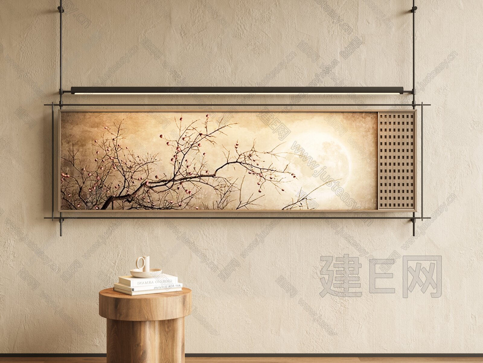 新中式装饰画 中古装饰画 侘寂装饰画 高级画 茶室装饰画模型SU模型下载[ID:115169502]_建e网su模型