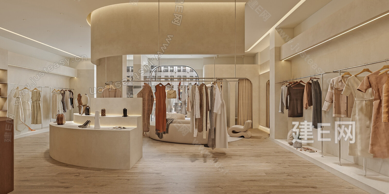 侘寂风服装店SU模型下载[ID:113466217]，侘寂风服装店，SU模型下载