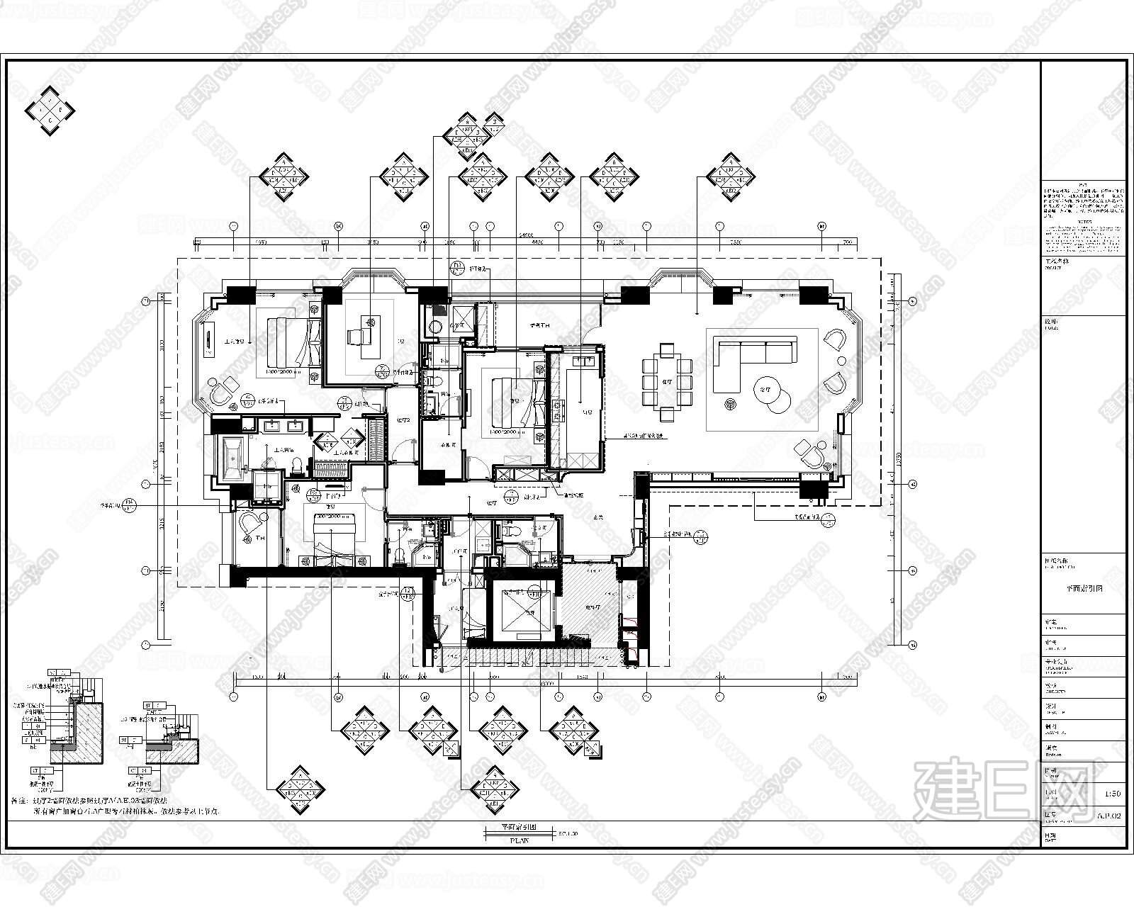 欧式大平层家装施工图施工图下载_施工图欧式大平层家装施工图下载_施工图欧式大平层家装施工图免费下载_建E室内设计网