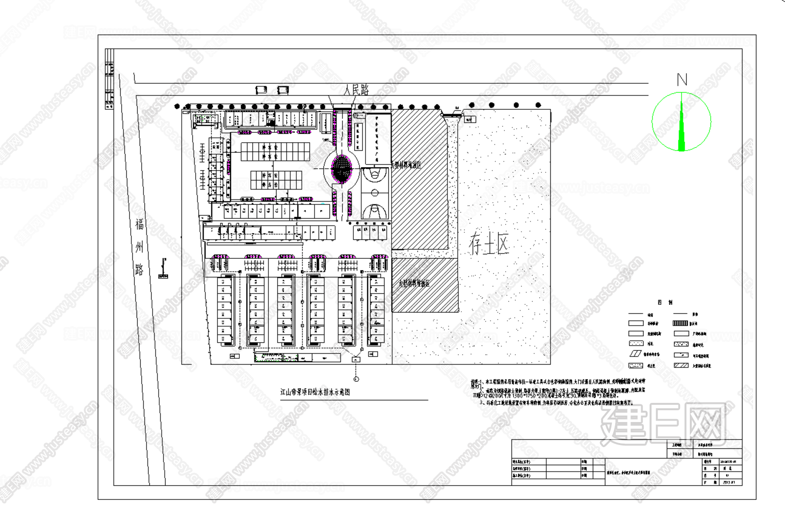 住宅小區工程施工現場平面佈置圖cad施工圖施工圖下載