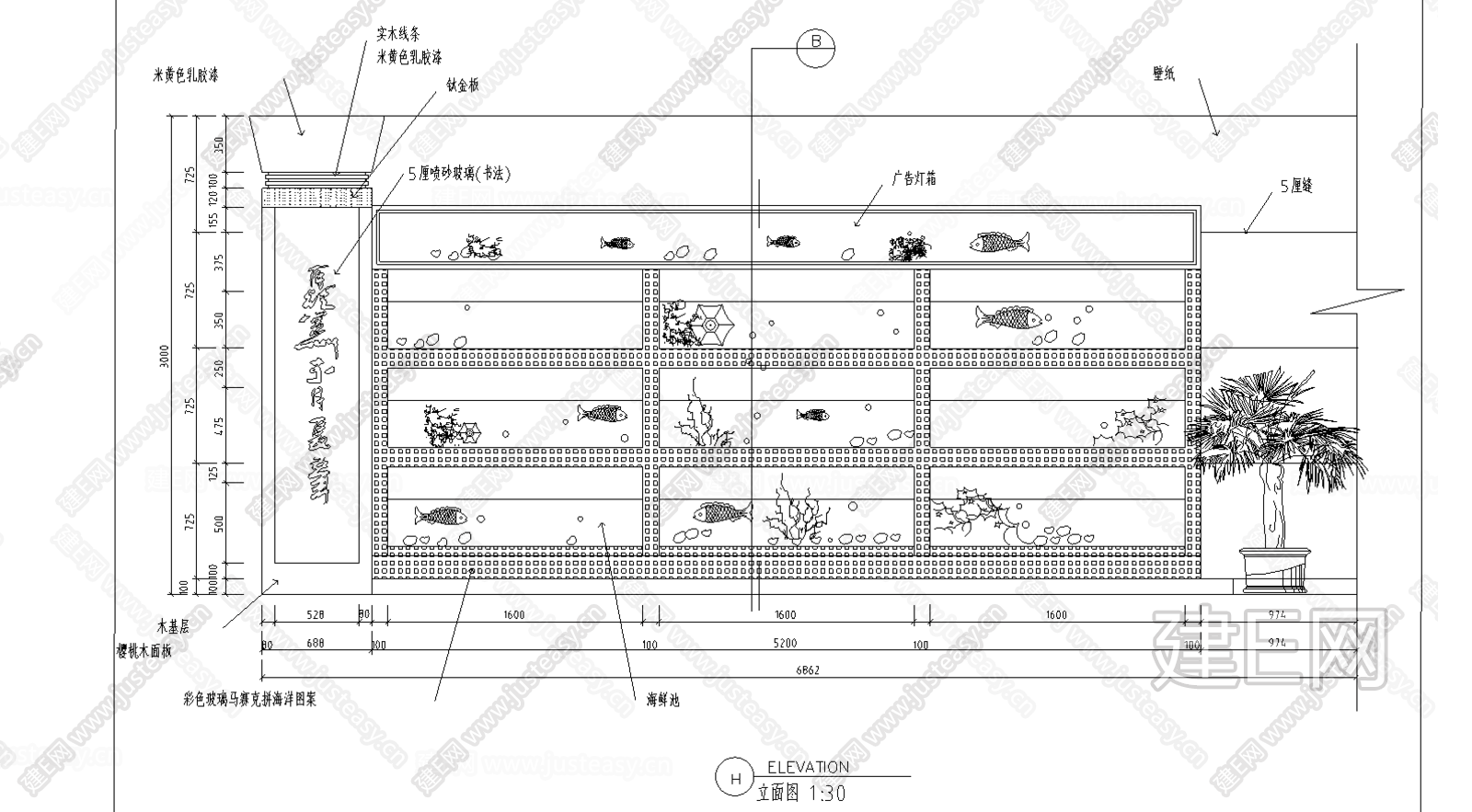 酒楼海鲜池详图|CAD施工图CAD施工图下载[ID:113918034]_建e施工图