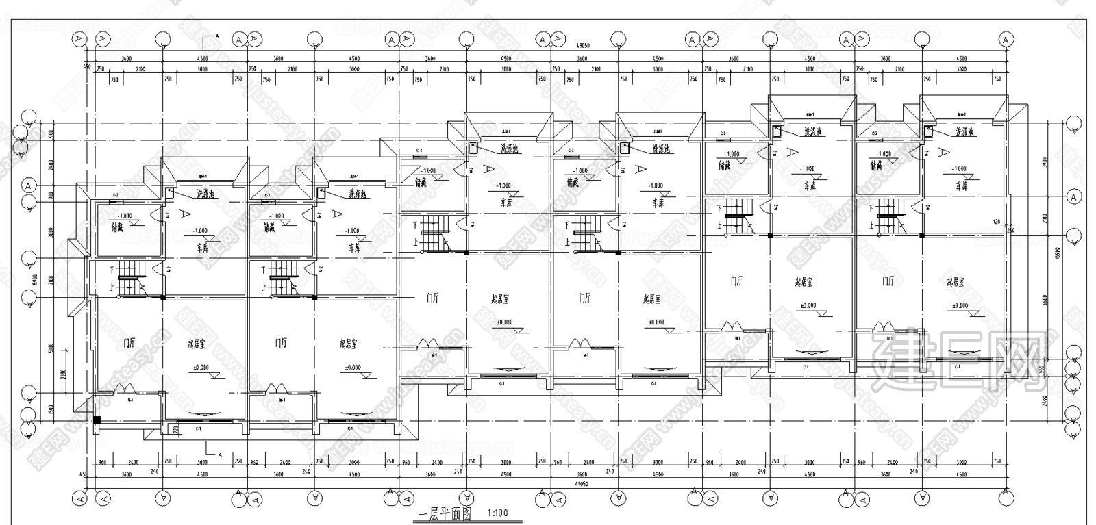某联排别墅方案设计|CAD施工图施工图下载_施工图某联排别墅方案设计|CAD施工图下载_施工图某联排别墅方案设计|CAD施工图免费下载_建E室内设计网