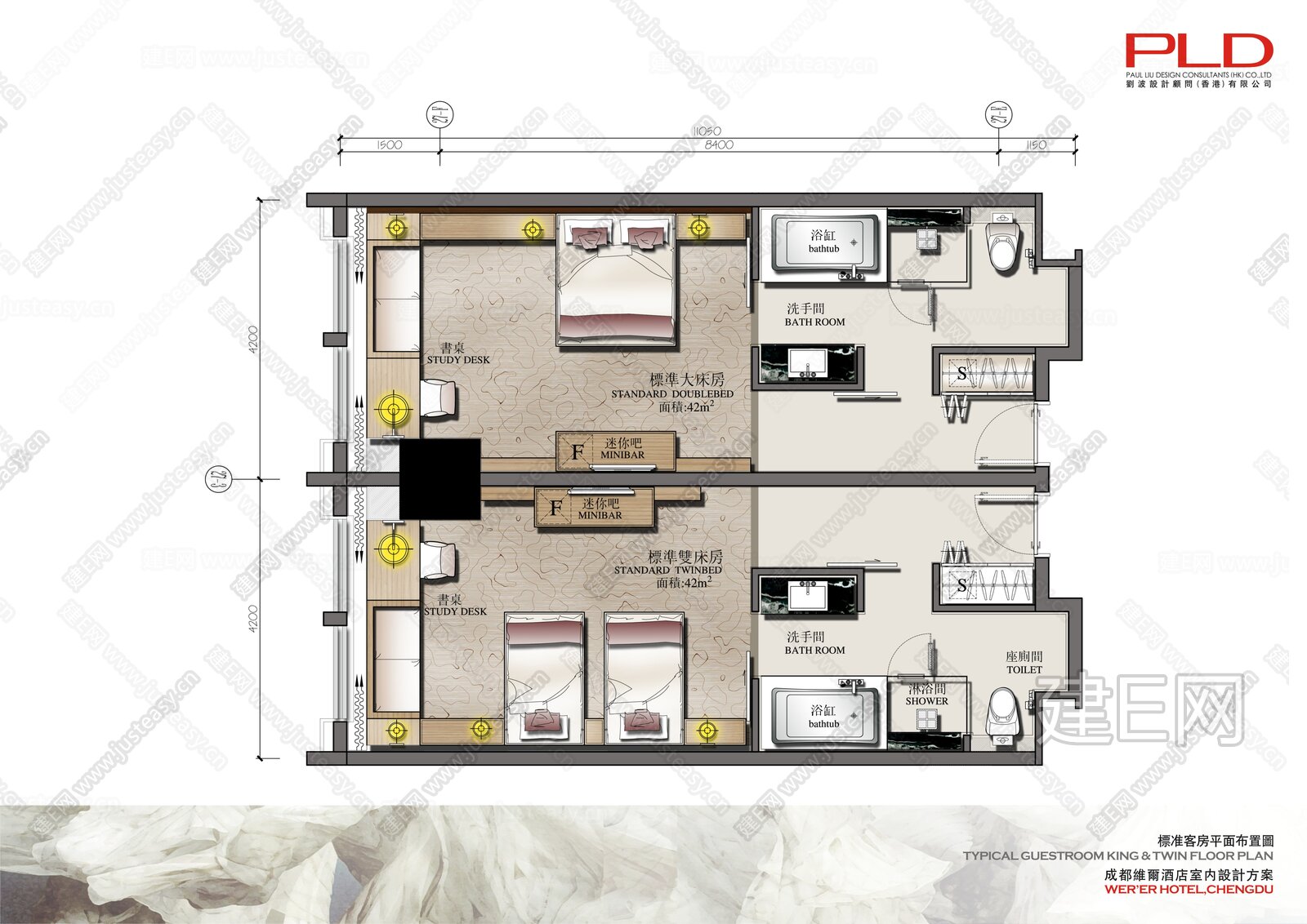 施工圖下載_施工圖某酒店標準客房|cad施工圖免費下載_建e室內設計網