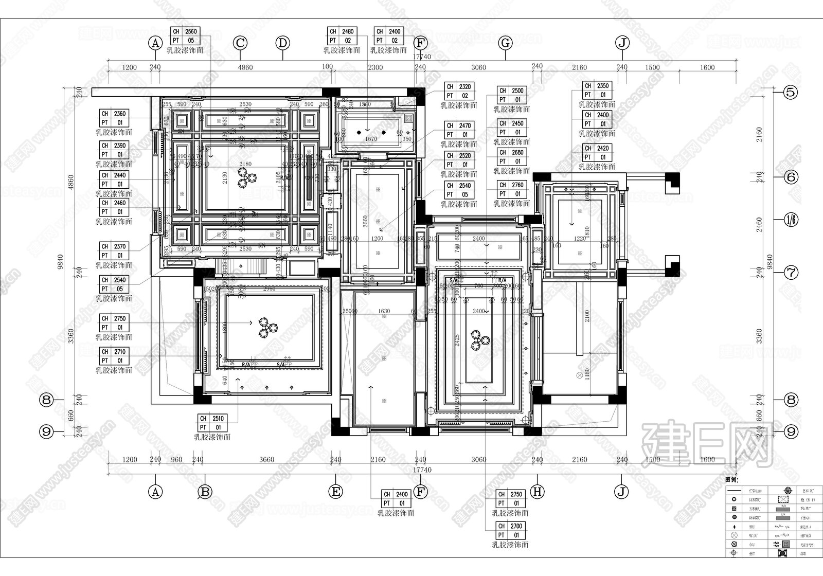 四层双拼别墅|CAD施工图施工图下载_施工图四层双拼别墅|CAD施工图下载_施工图四层双拼别墅|CAD施工图免费下载_建E室内设计网