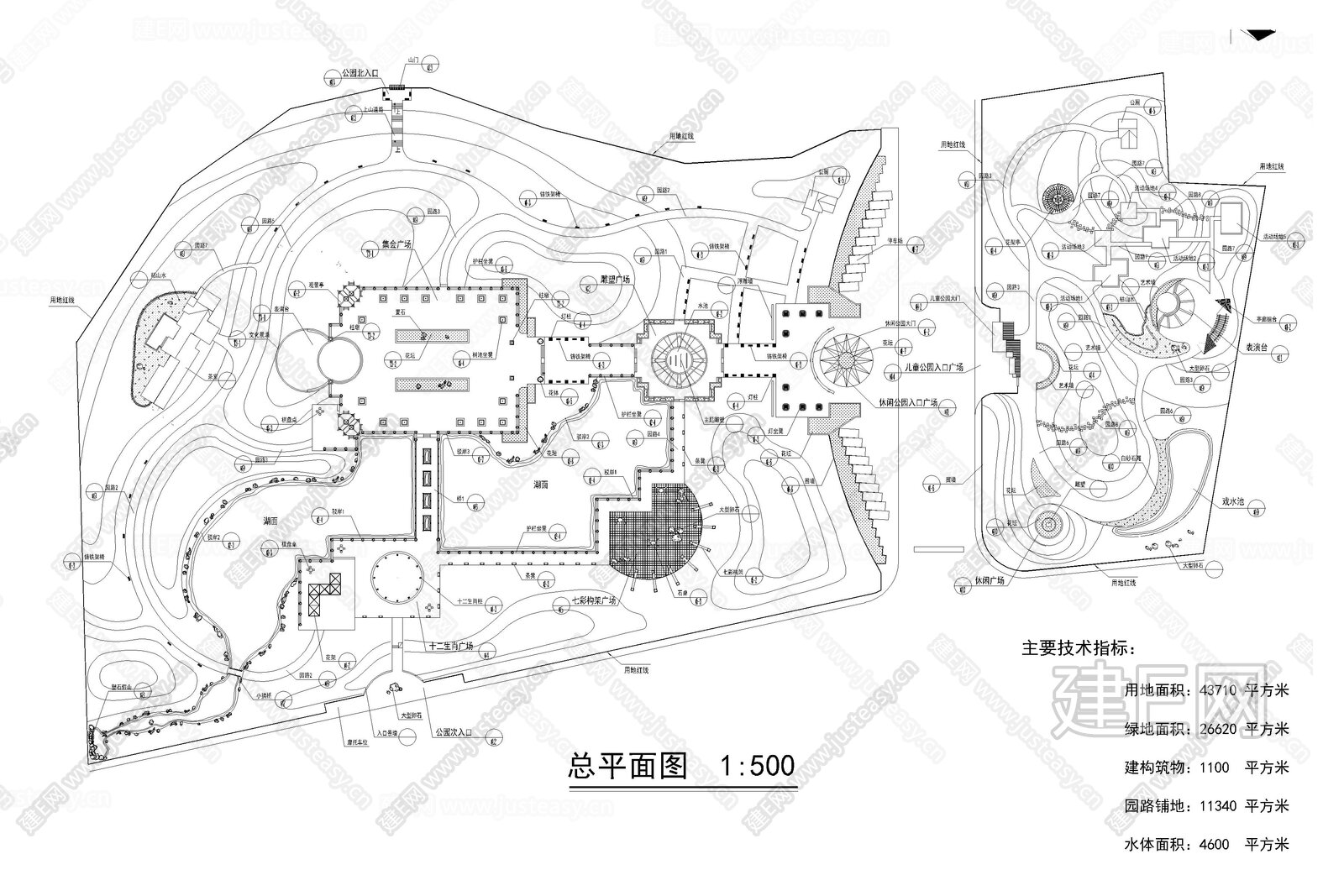 公园总平面图|CAD施工图施工图下载_施工图公园总平面图|CAD施工图下载_施工图公园总平面图|CAD施工图免费下载_建E室内设计网