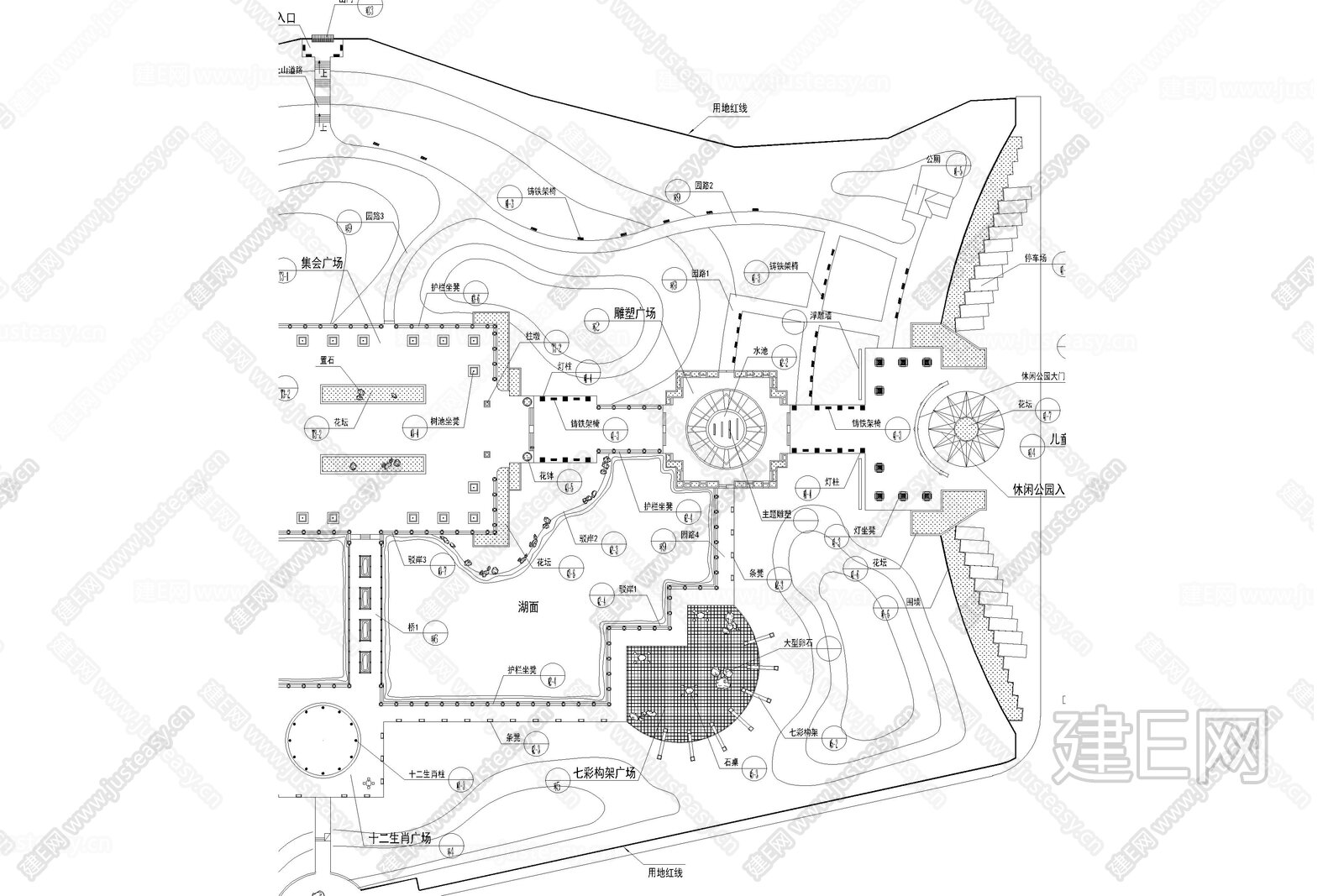 公园总平面图|CAD施工图施工图下载_施工图公园总平面图|CAD施工图下载_施工图公园总平面图|CAD施工图免费下载_建E室内设计网