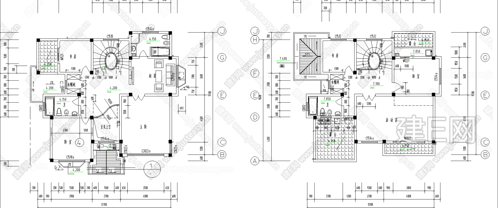 独立联排别墅|CAD施工图施工图下载_施工图独立联排别墅|CAD施工图下载_施工图独立联排别墅|CAD施工图免费下载_建E室内设计网