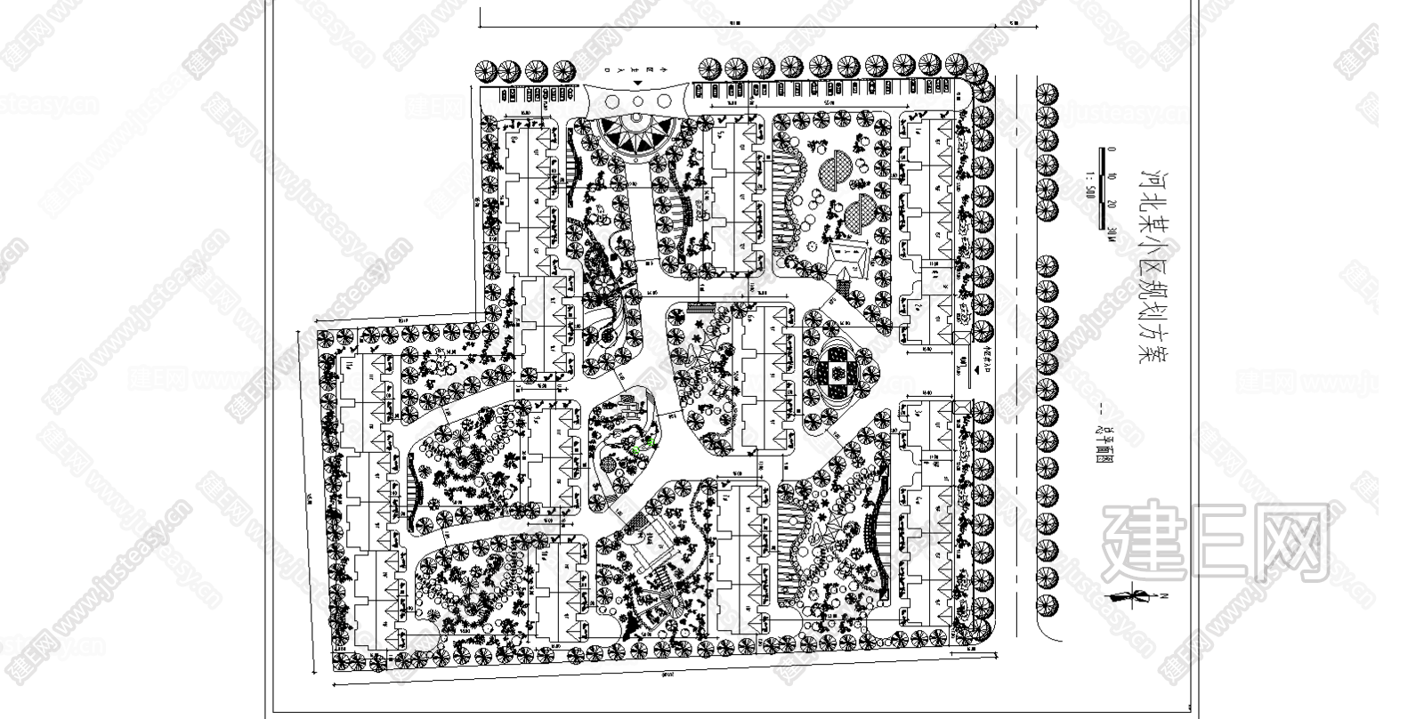 河北某小区规划方案|CAD施工图施工图下载_施工图河北某小区规划方案|CAD施工图下载_[ID:115097802]_施工图河北某小区规划方案 ...