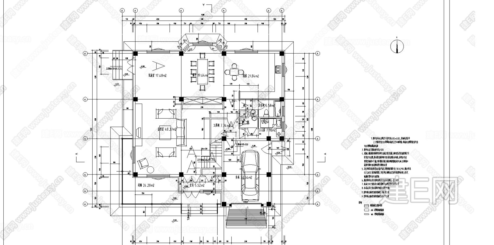 某别墅施工图|CAD施工图施工图下载_施工图某别墅施工图|CAD施工图下载_施工图某别墅施工图|CAD施工图免费下载_建E室内设计网