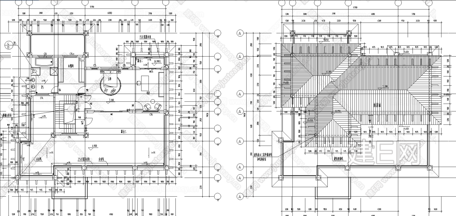 别墅建施结构图|CAD施工图施工图下载_施工图别墅建施结构图|CAD施工图下载_施工图别墅建施结构图|CAD施工图免费下载_建E室内设计网