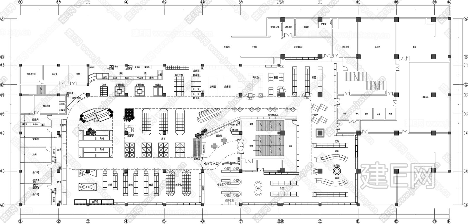 大型超市施工图|CAD施工图+效果图施工图下载_施工图大型超市施工图|CAD施工图+效果图下载_[ID:115425466]_施工图大型超市 ...