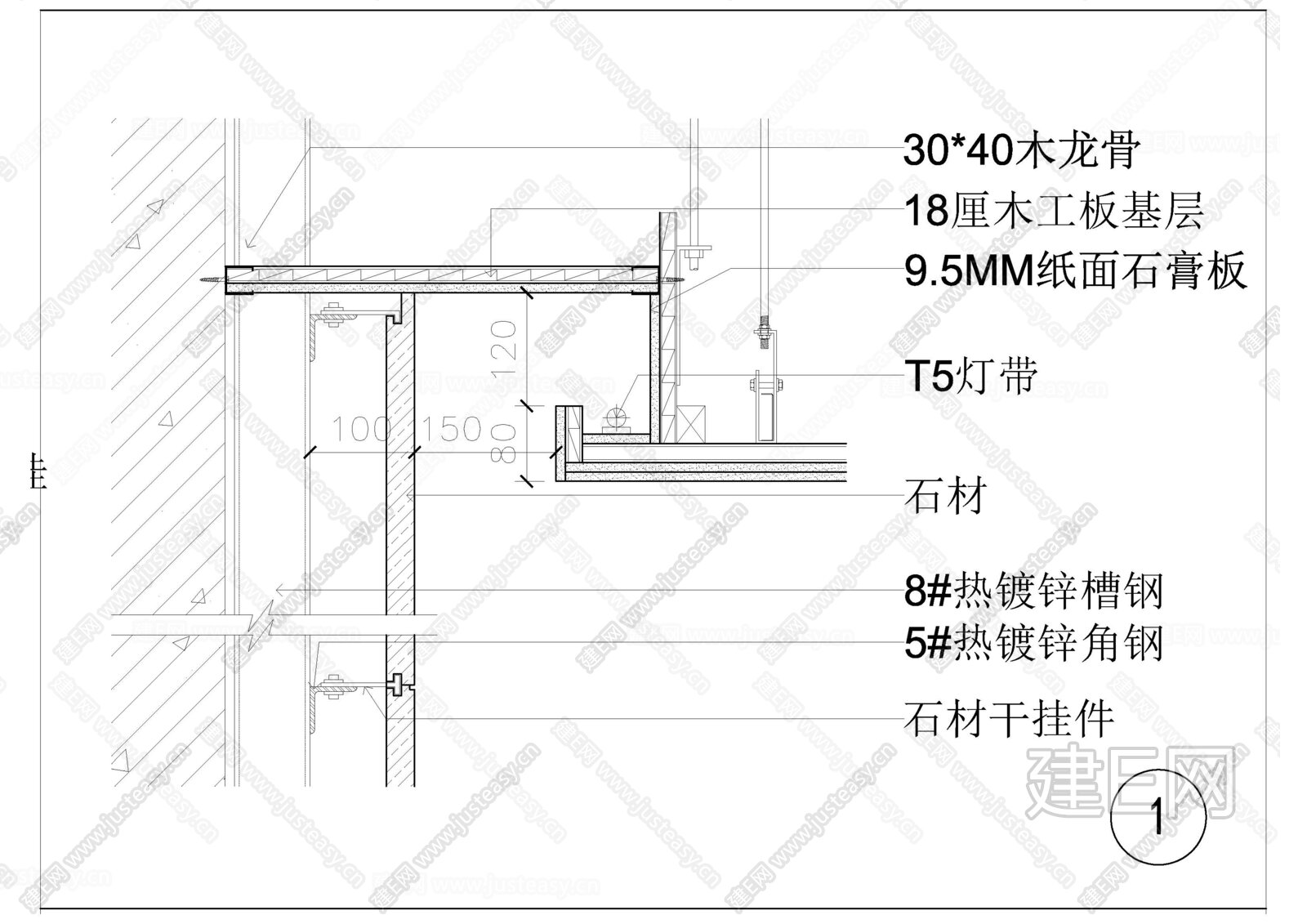 墙面与顶面收口大样|CAD施工图施工图下载_施工图墙面与顶面收口大样|CAD施工图下载_施工图墙面与顶面收口大样|CAD施工图免费下载_建E室内设计网