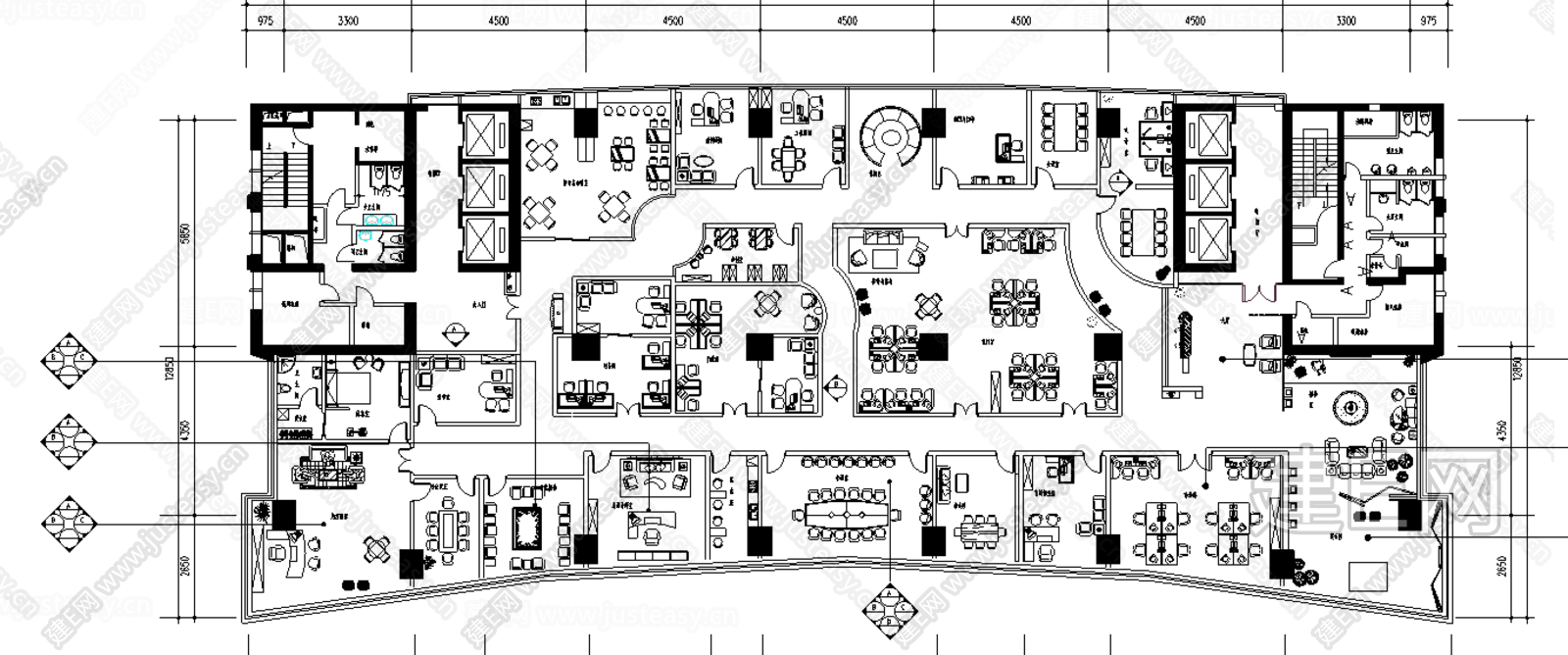 办公空间装修总图|CAD施工图施工图下载_施工图办公空间装修总图|CAD施工图下载_施工图办公空间装修总图|CAD施工图免费下载_建E室内设计网