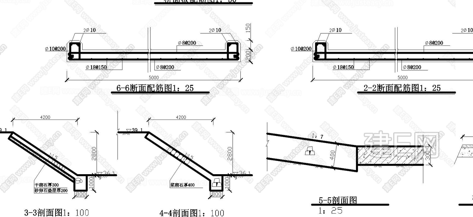 施工图下载_施工图漫水桥施工详图|cad施工图免费下载_建e室内设计网
