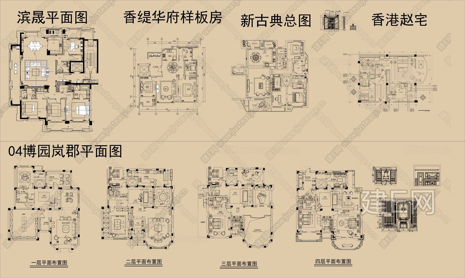 案例别墅套房|CAD施工图施工图下载_施工图案例别墅套房|CAD施工图下载_施工图案例别墅套房|CAD施工图免费下载_建E室内设计网