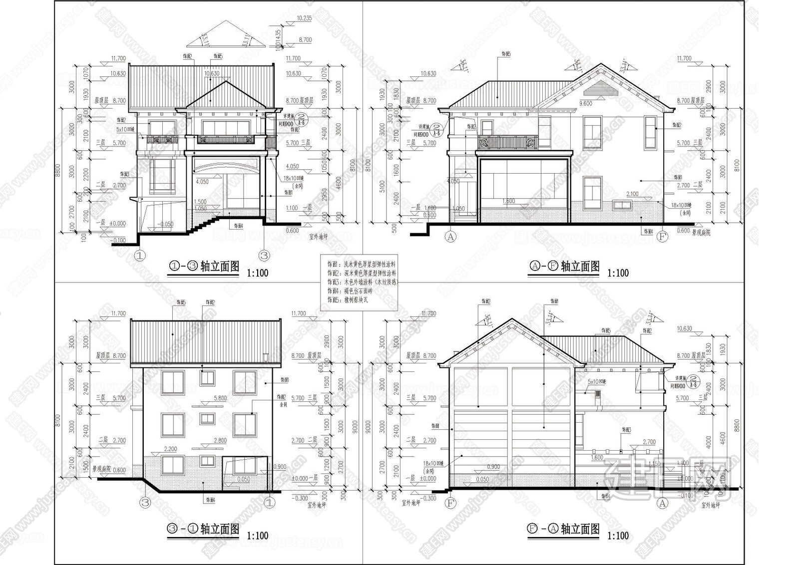 3层小别墅|CAD施工图+效果图施工图下载_施工图3层小别墅|CAD施工图+效果图下载_施工图3层小别墅|CAD施工图+效果图免费下载_建E室内设计网