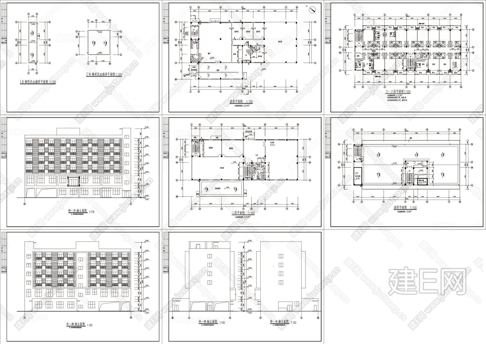 宿舍楼建筑|CAD施工图施工图下载_施工图宿舍楼建筑|CAD施工图下载_施工图宿舍楼建筑|CAD施工图免费下载_建E室内设计网