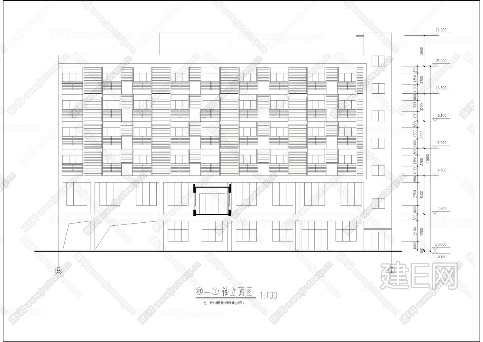 宿舍楼建筑|CAD施工图施工图下载_施工图宿舍楼建筑|CAD施工图下载_施工图宿舍楼建筑|CAD施工图免费下载_建E室内设计网