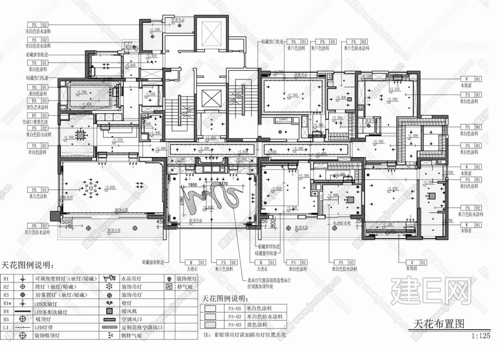 新中式大平层|CAD施工图施工图下载_施工图新中式大平层|CAD施工图下载_施工图新中式大平层|CAD施工图免费下载_建E室内设计网
