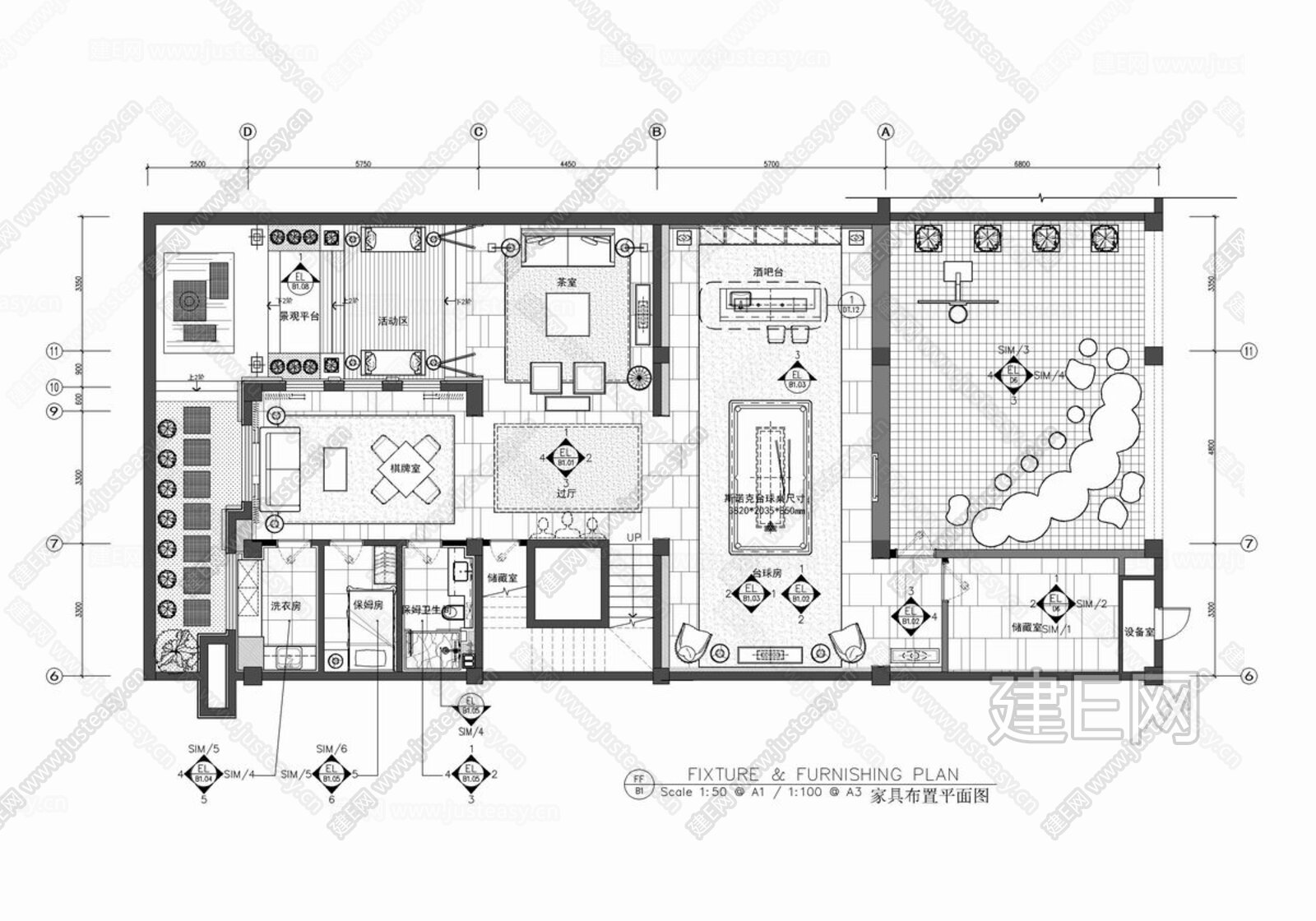 新中式别墅|CAD施工图施工图下载_施工图新中式别墅|CAD施工图下载_施工图新中式别墅|CAD施工图免费下载_建E室内设计网