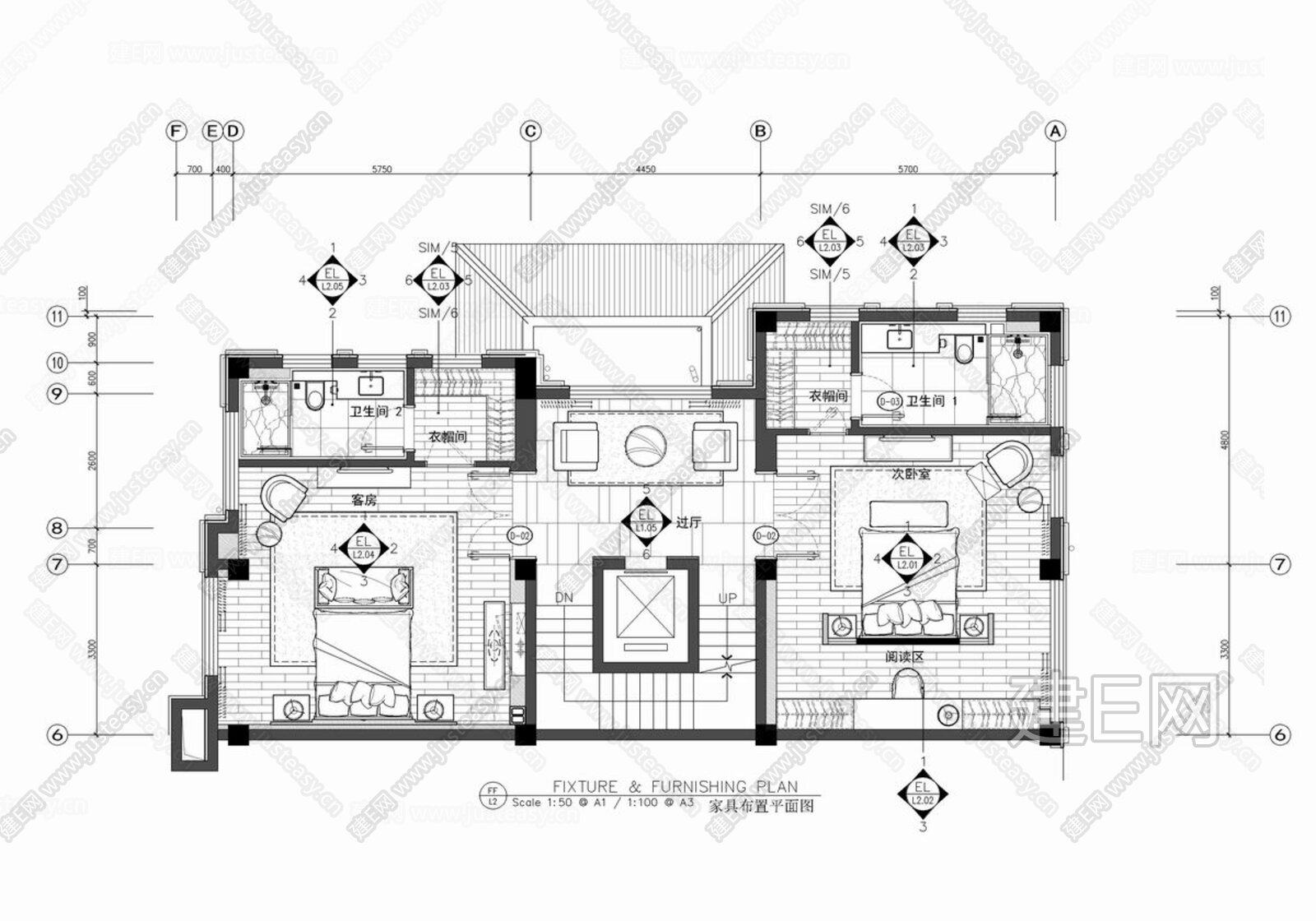 新中式别墅|CAD施工图施工图下载_施工图新中式别墅|CAD施工图下载_施工图新中式别墅|CAD施工图免费下载_建E室内设计网