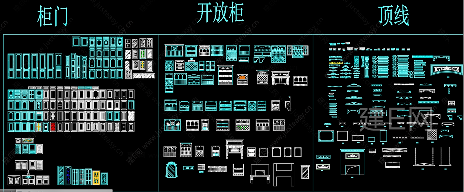 厨房柜门家具素材|CAD施工图施工图下载_施工图厨房柜门家具素材|CAD施工图下载_施工图厨房柜门家具素材|CAD施工图免费下载_建E室内设计网