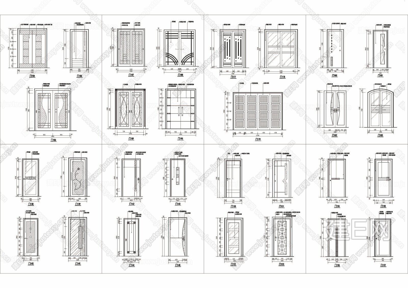 249套经典常用门详图图库|CAD施工图cad施工图