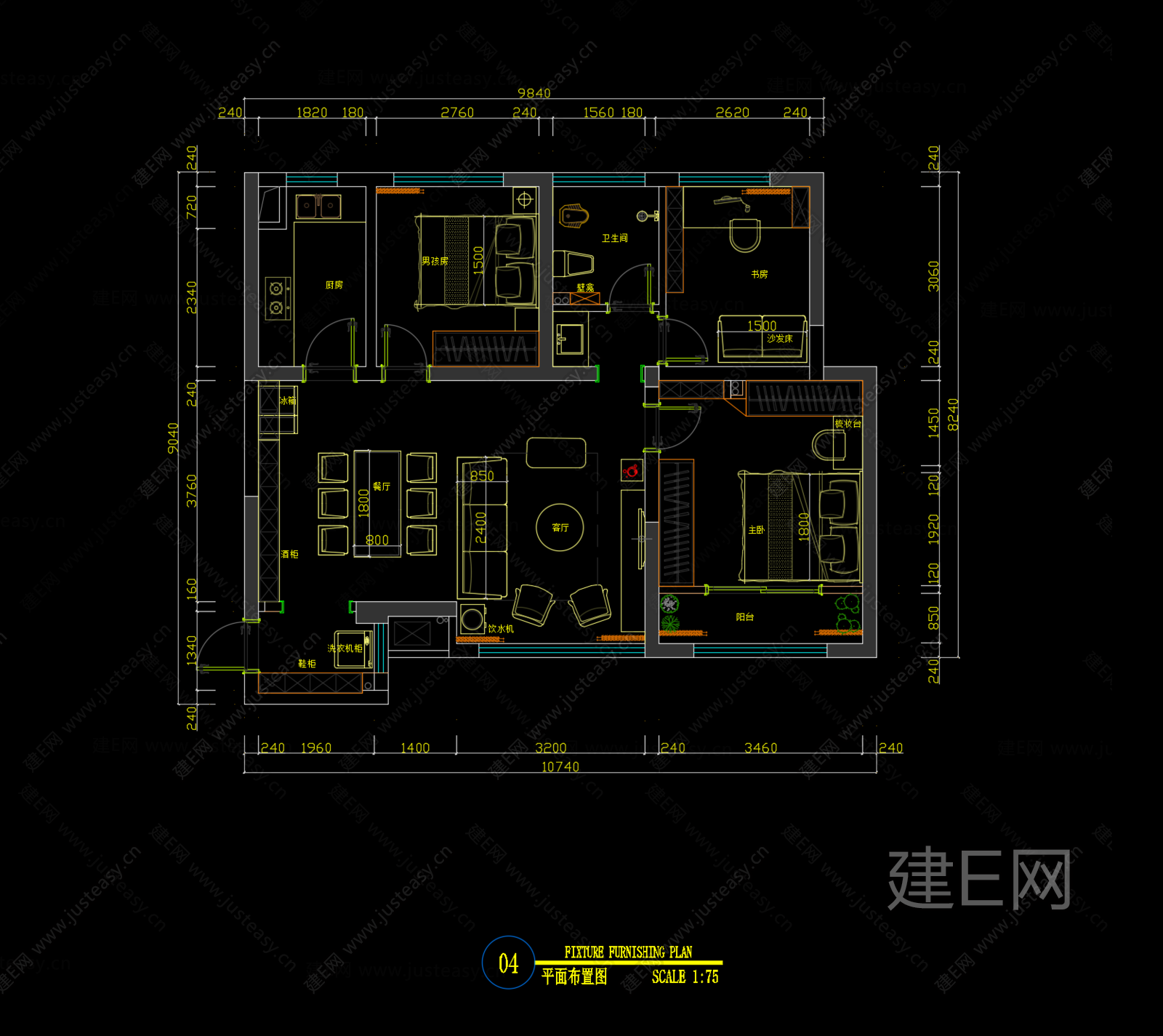 现代家装样板间|CAD施工图施工图下载_施工图现代家装样板间|CAD施工图下载_施工图现代家装样板间|CAD施工图免费下载_建E室内设计网