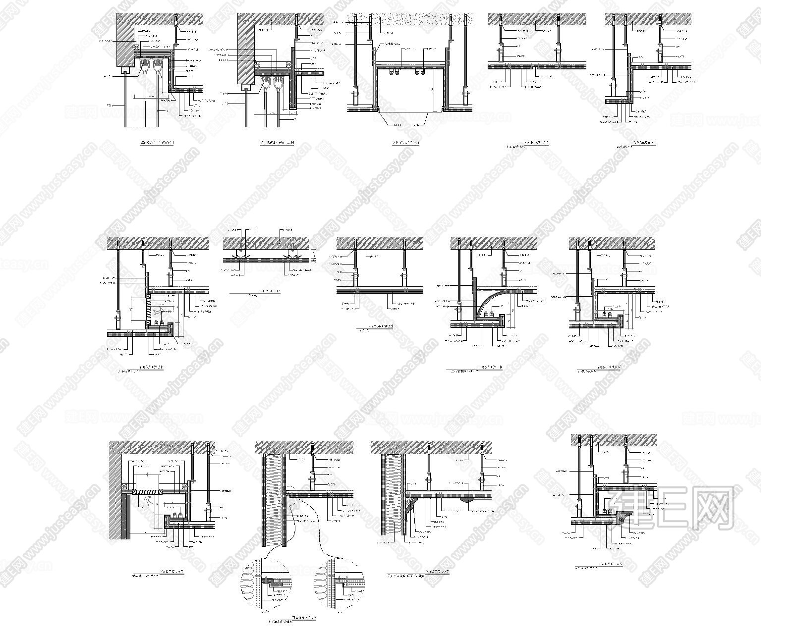 室内各类吊顶节点大样|CAD施工图施工图下载_施工图室内各类吊顶节点大样|CAD施工图下载_施工图室内各类吊顶节点大样|CAD施工图免费下载 ...