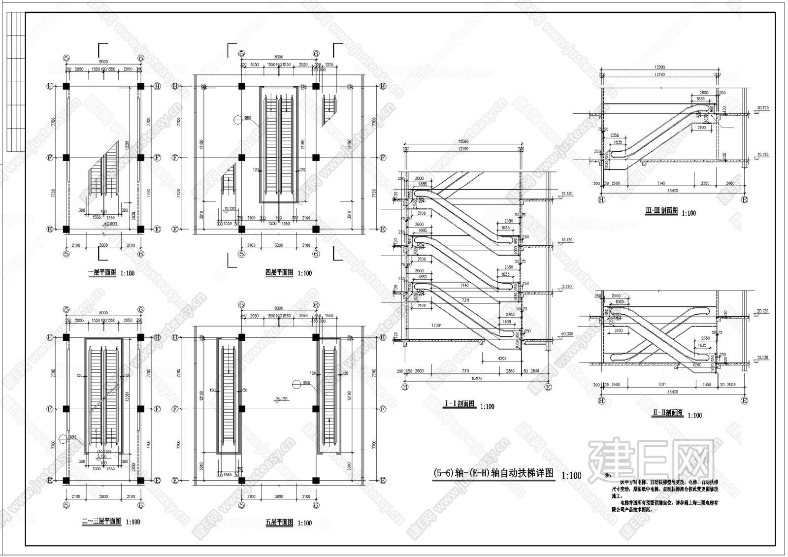 上海三菱扶梯|CAD施工图施工图下载_施工图上海三菱扶梯|CAD施工图下载_施工图上海三菱扶梯|CAD施工图免费下载_建E室内设计网