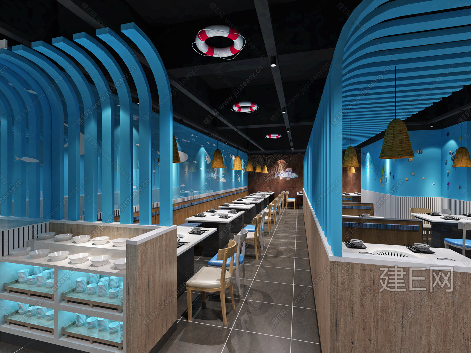 海鲜主题餐厅|CAD施工图 +效果图施工图下载_施工图海鲜主题餐厅|CAD施工图 +效果图下载_施工图海鲜主题餐厅|CAD施工图 +效果图免费 ...