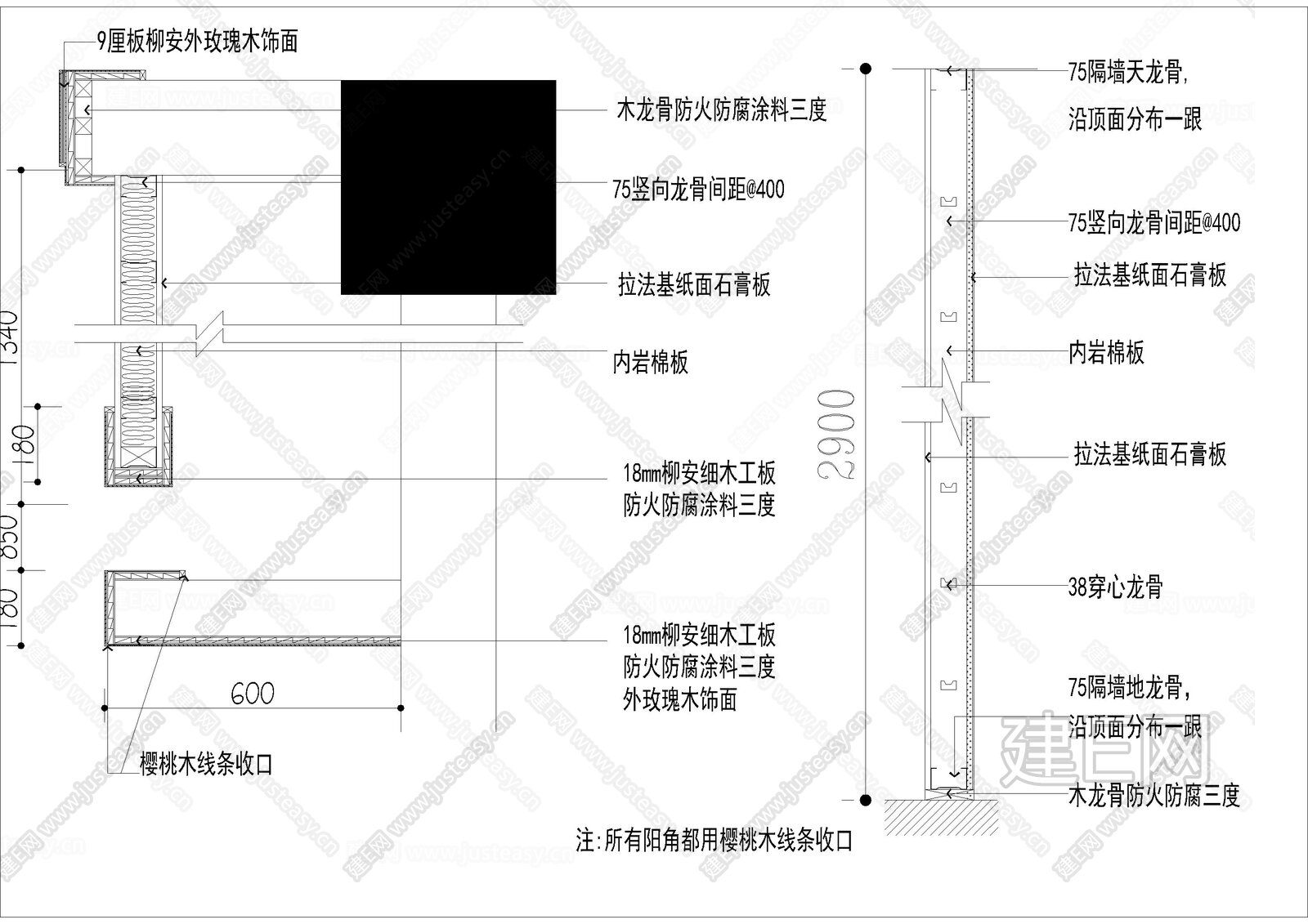 轻质隔墙节点硬包软包墙面大样图|CAD施工图施工图下载_施工图轻质隔墙节点硬包软包墙面大样图|CAD施工图下载_施工图轻质隔墙节点硬包软包墙面 ...