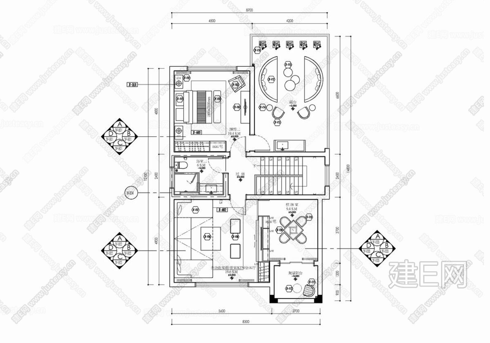 400㎡三层别墅|CAD施工图cad施工图