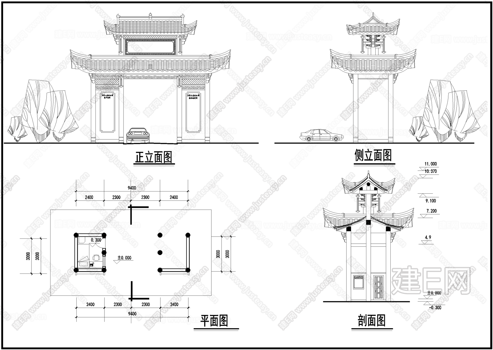 中式古建筑牌坊门头cad施工图施工图下载施工图中式古建筑牌坊门头cad施工图下载施工图中式古建筑牌坊门头cad施工图免费下载建e室内设计网 7509