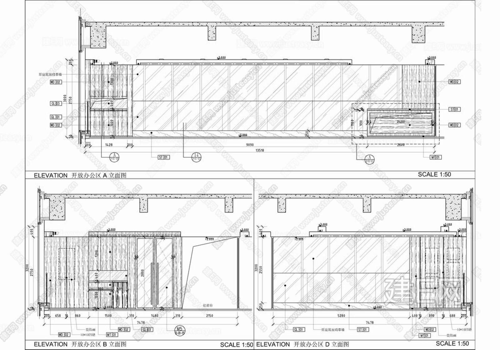 300㎡办公室室内|CAD施工图施工图下载_施工图300㎡办公室室内|CAD施工图下载_施工图300㎡办公室室内|CAD施工图免费下载_建E室内设计网