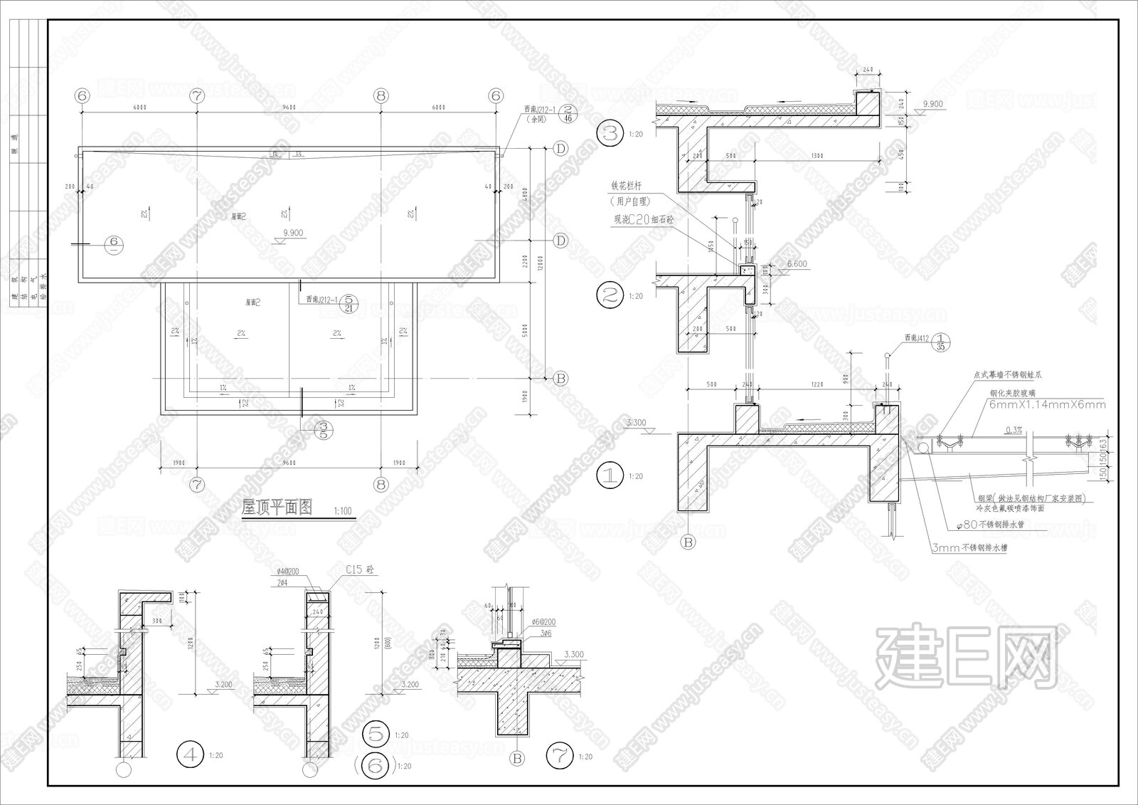 三层办公楼建筑|CAD施工图施工图下载_施工图三层办公楼建筑|CAD施工图下载_施工图三层办公楼建筑|CAD施工图免费下载_建E室内设计网
